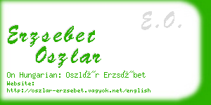 erzsebet oszlar business card